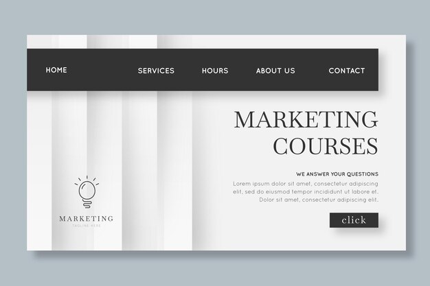 Marketing business landing page template