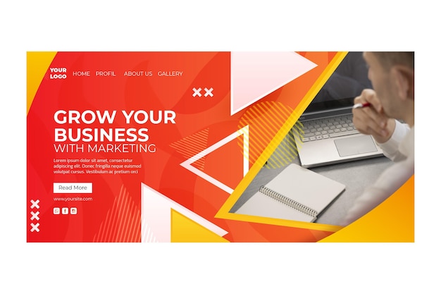 Marketing business landing page template