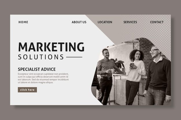 Marketing business landing page