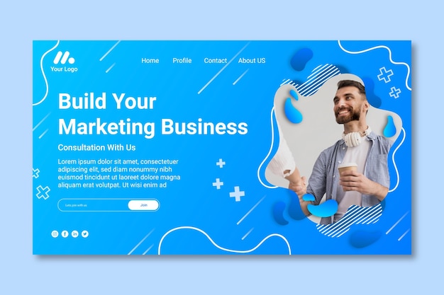 Marketing business landing page