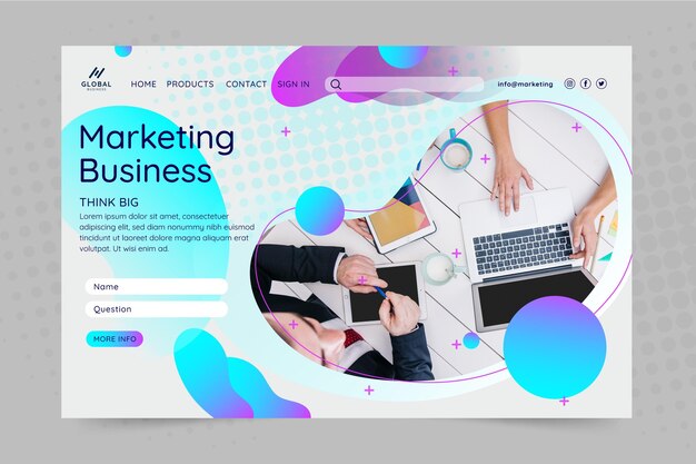 Marketing business landing page