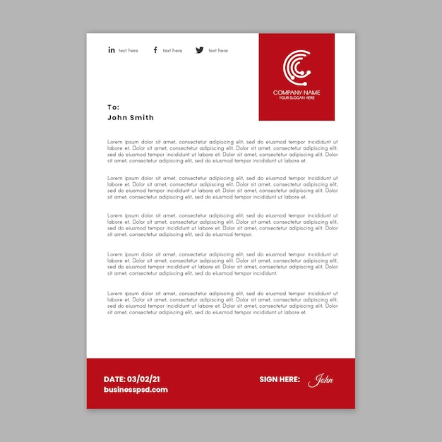 Marketing business letterhead template