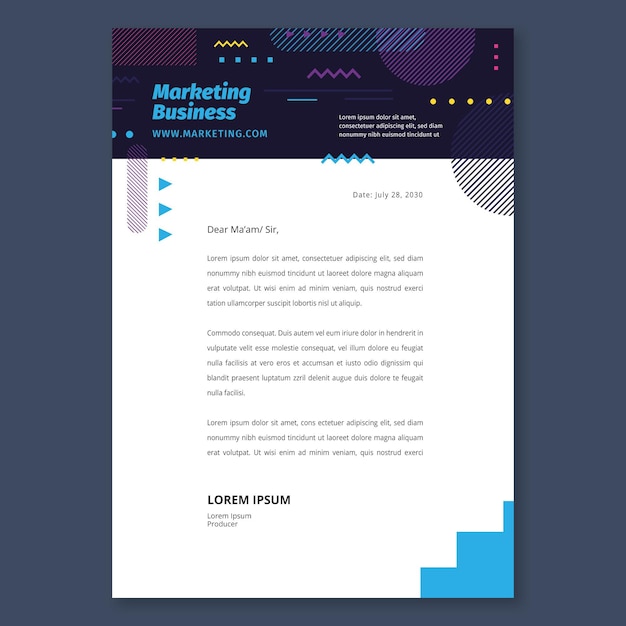 Marketing business letterhead template