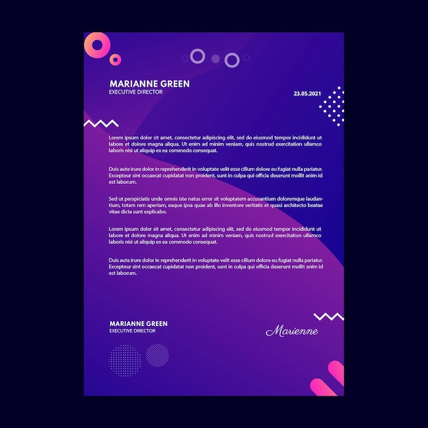 Marketing business letterhead template