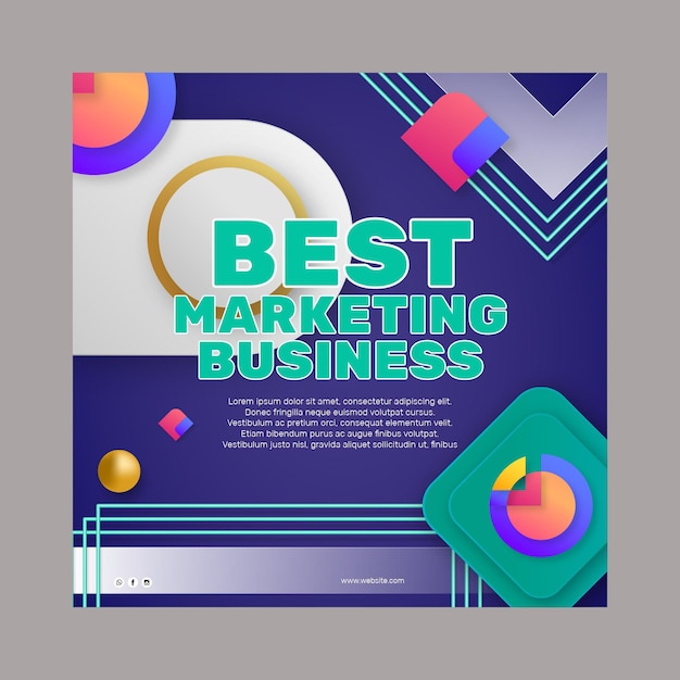 Free Vector marketing business square flyer template