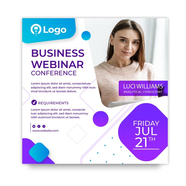 Marketing business squared flyer template