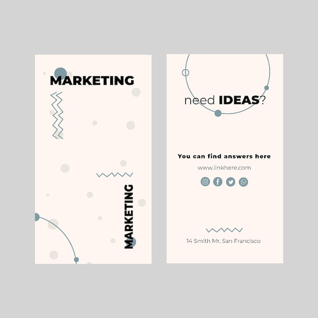 Free Vector marketing business vertical business card template