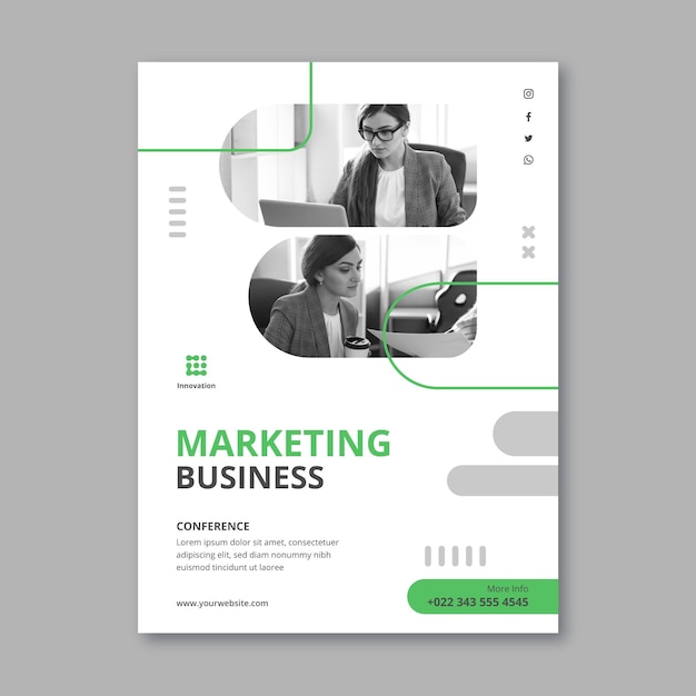 Marketing business vertical poster template