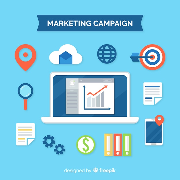 Free Vector marketing campaign flat background