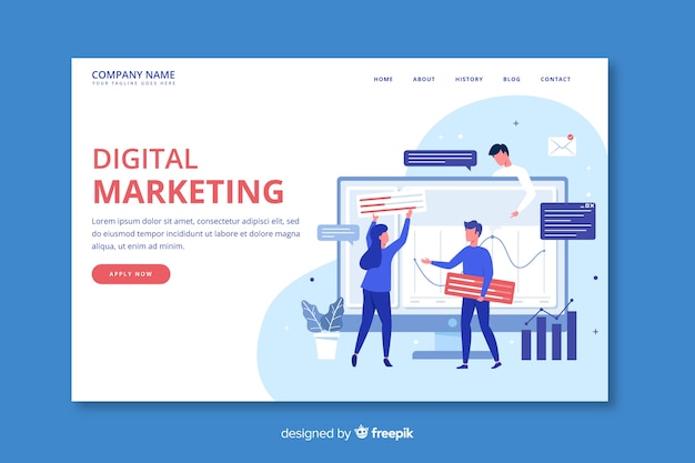 Marketing concept landing page template