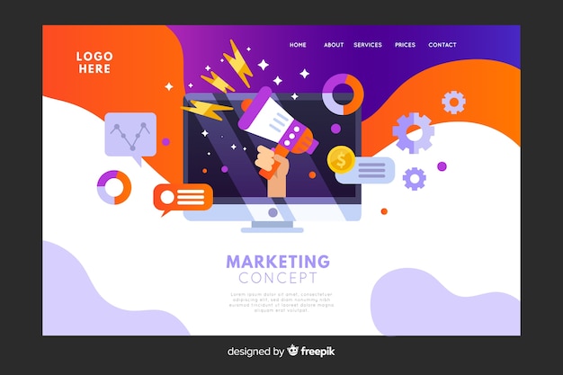 Marketing concept landing page