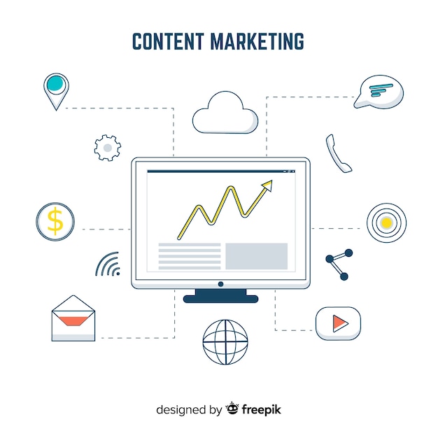 Marketing content flat background