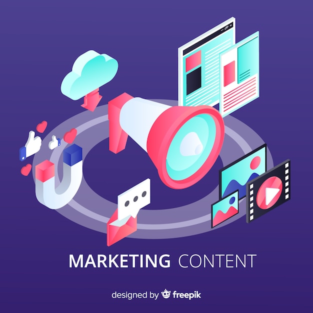 Marketing content flat background