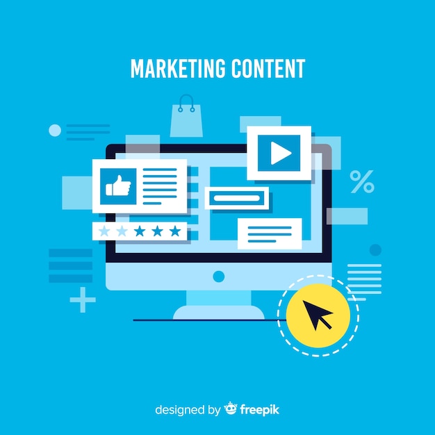 Marketing content flat background