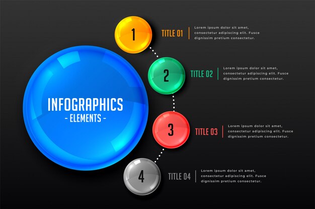 Marketing infographic template with four steps