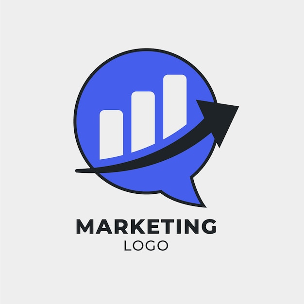 Marketing logo template with arrow