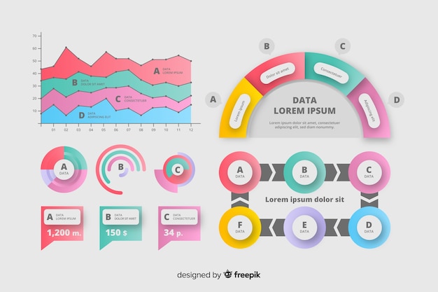 Marketing set of infographic diagrams 