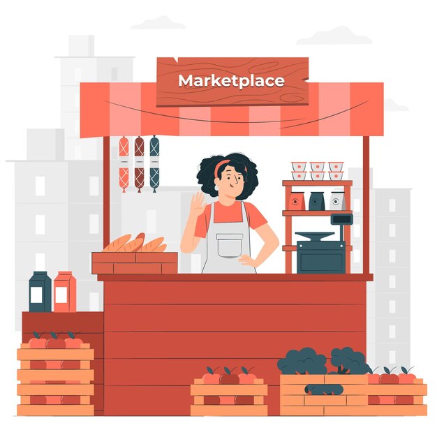 Marketplace concept illustration