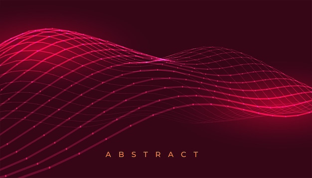 Maroon red background with 3d wave lines