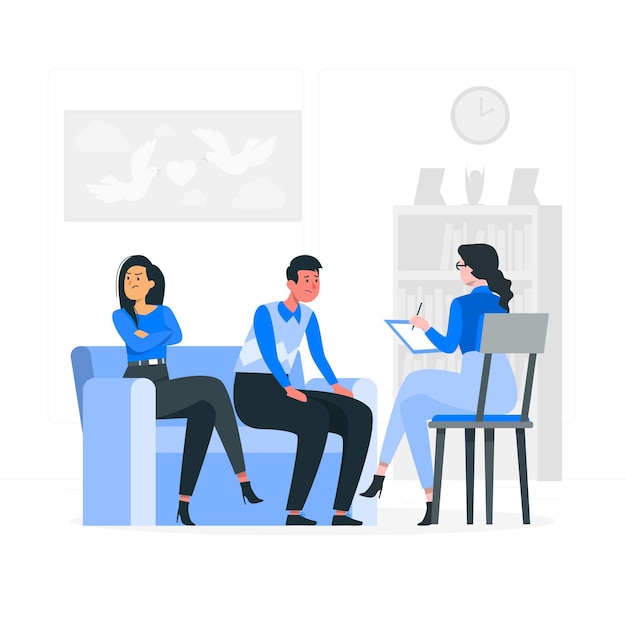 Marriage counseling concept illustration