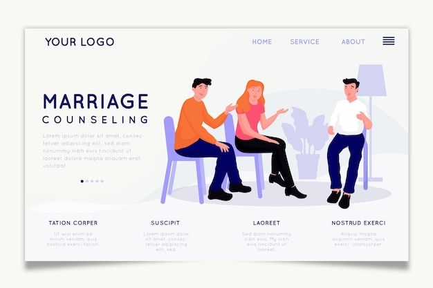 Free Vector marriage counseling homepage design