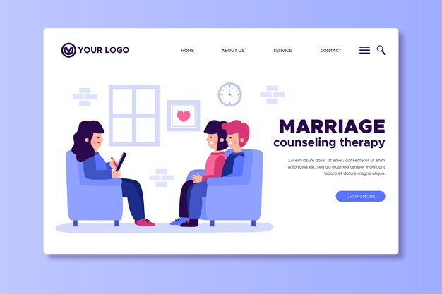 Marriage counseling landing page template