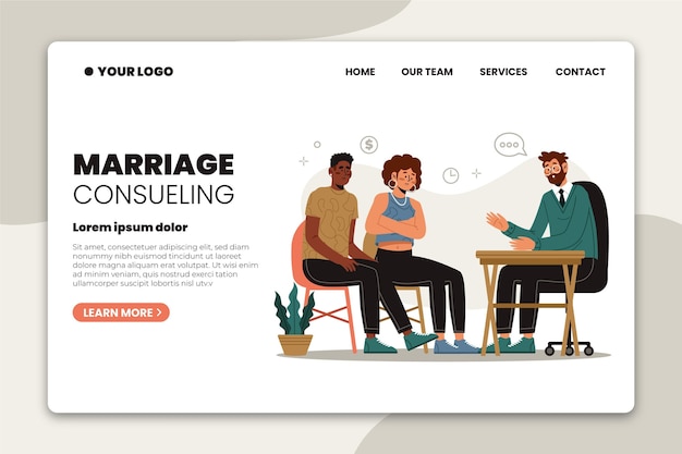 Free Vector marriage counseling - landing page