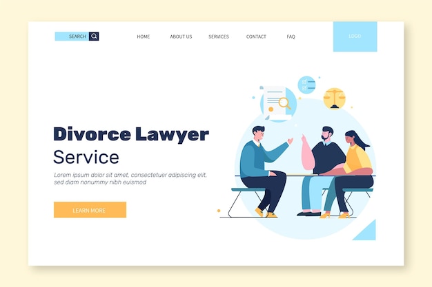 Free Vector marriage counseling landing page