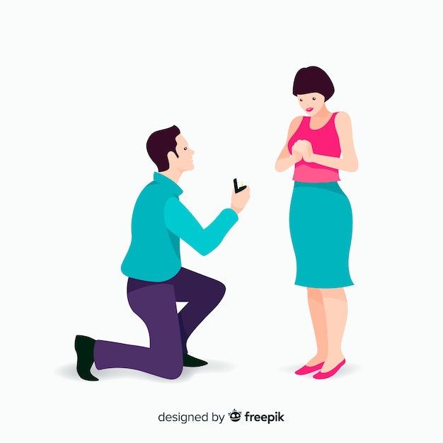 Free Vector marriage proposal concept