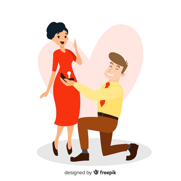 Free vector marriage proposal concept