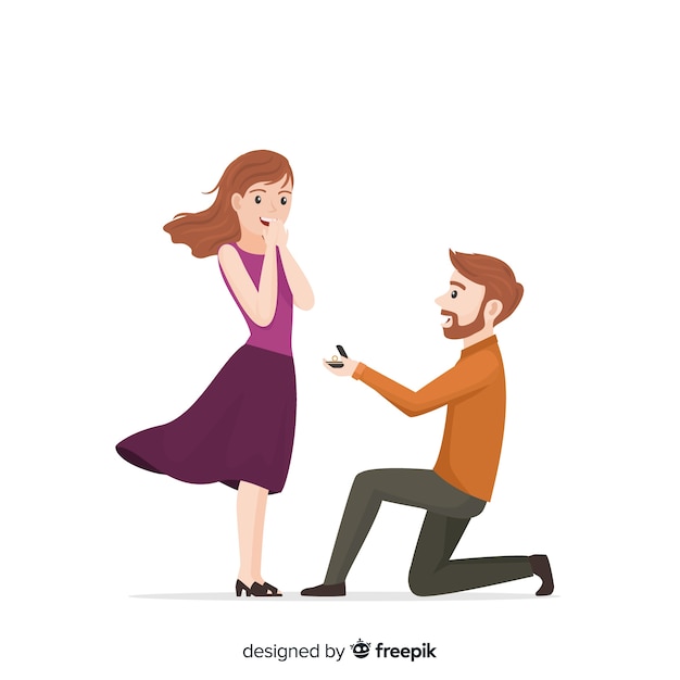 Marriage proposal and love concept