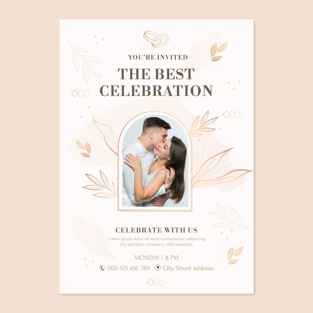 Marriage and wedding invitation template