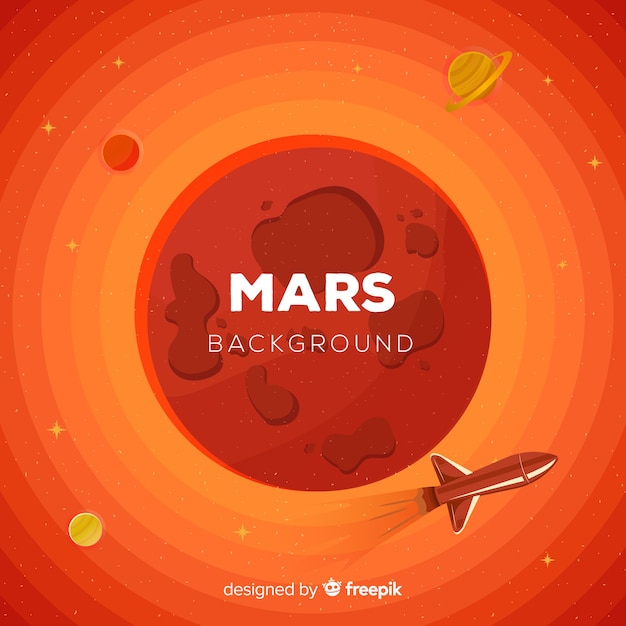 Free Vector mars background with spacecraft