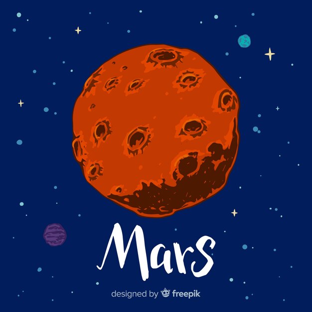 Mars hand painted background