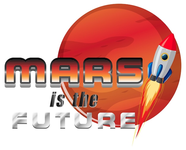 Mars is the future word logo design