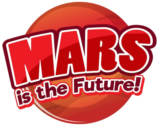 Mars is the future word logo design