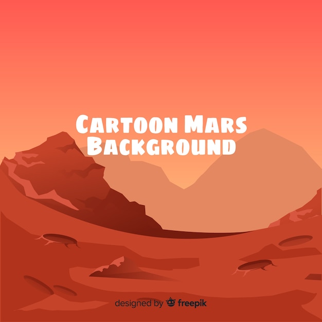 Mars landscape background with flat design