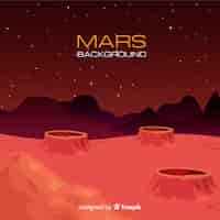 Free vector mars landscape background with flat design