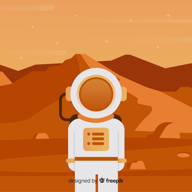 Free Vector mars landscape background