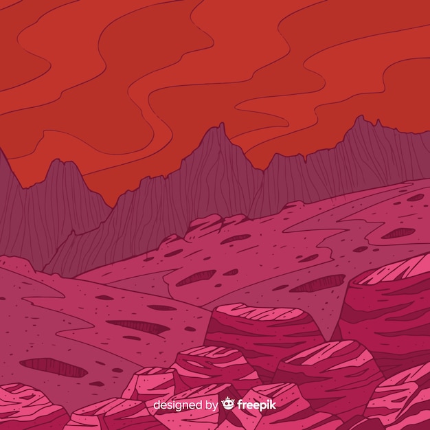 Free Vector mars landscape background