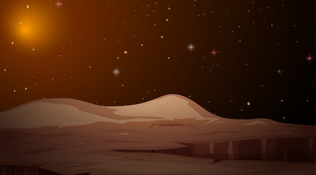 Mars landscape space scene