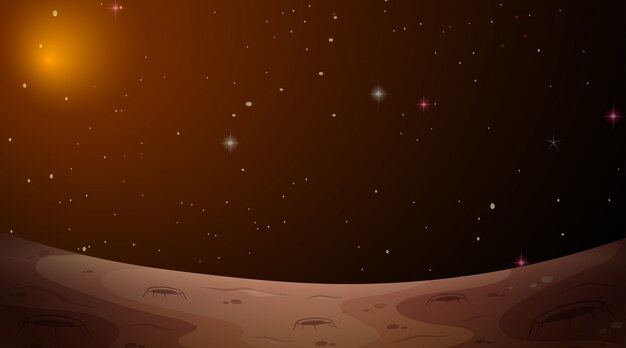 Mars landscape space scene