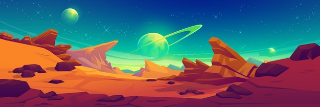 Mars surface alien planet landscape