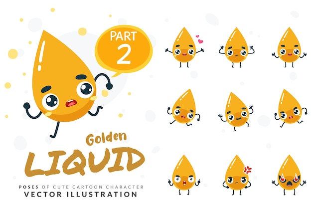 Mascot images of the Yellow Liquid. set.