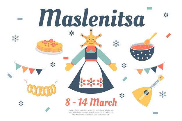 Maslenitsa illustration in flat design