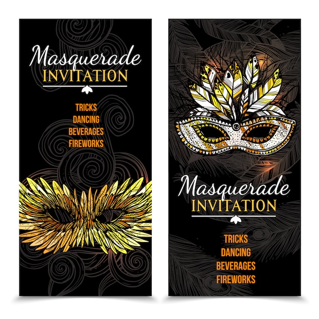 Free Vector masquerade carnival banners