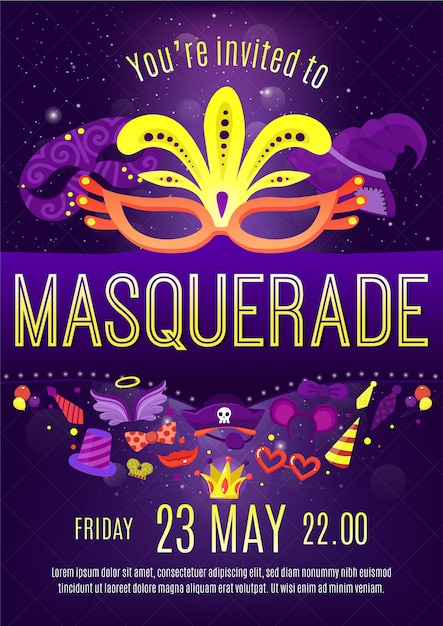 Masquerade Night Celebration Invitation Poster 