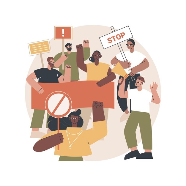 Mass protest abstract illustration