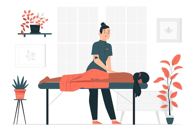 Massage therapist concept illustration