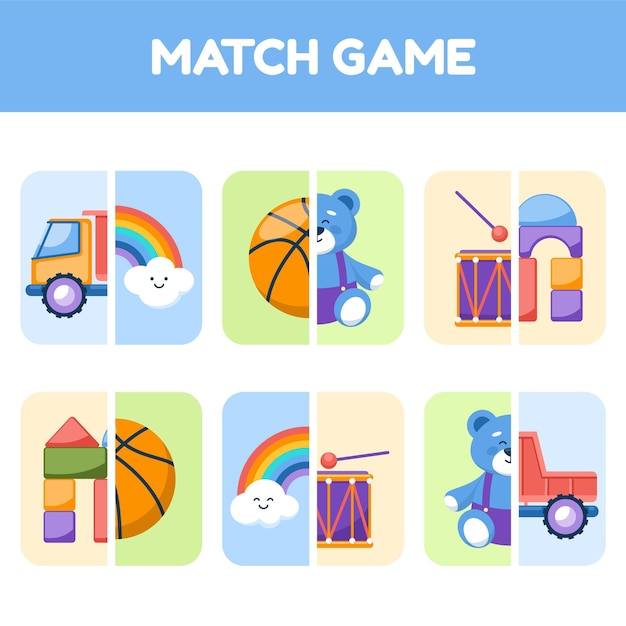 Match game for kids illustration